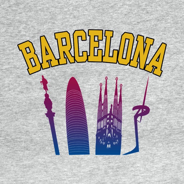 BARCELONA Skyline (FC Colors) by sundressed